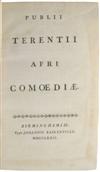 TERENTIUS AFER, PUBLIUS. Comoediae.  1772